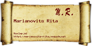 Marianovits Rita névjegykártya