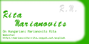 rita marianovits business card